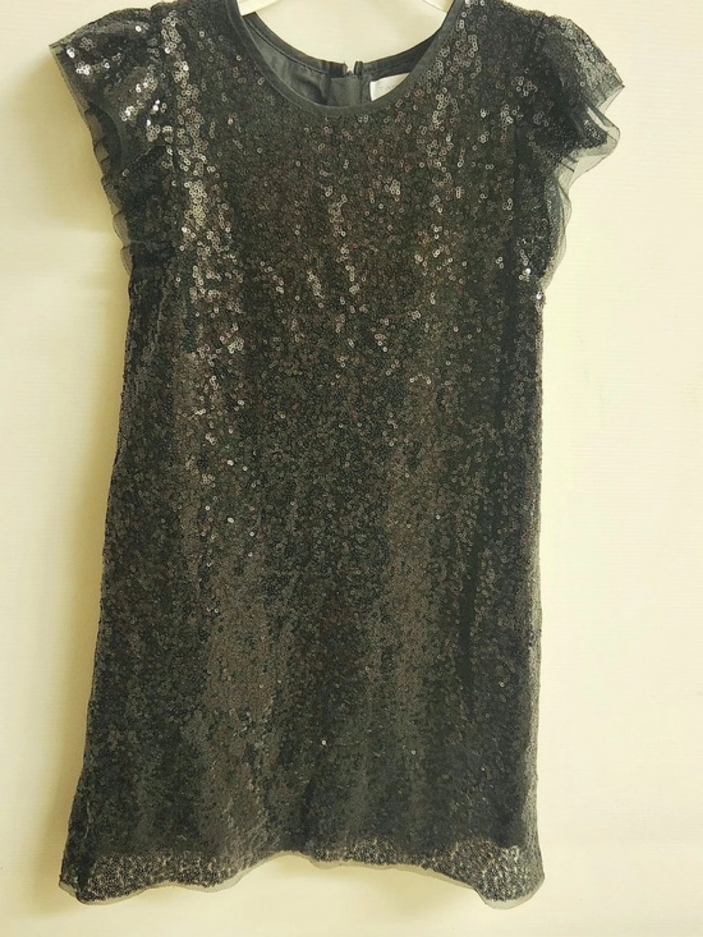 Tahari Black Sequin Girls Dress, Size 6, Like New
